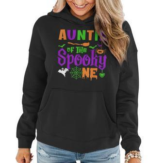 Auntie Of The Spooky One Halloween 1St Birthday Matching Women Hoodie | Mazezy