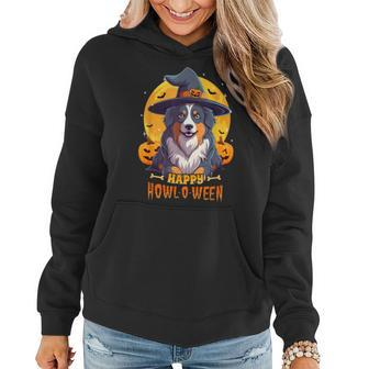 Australian Shepherd Halloween Dog Howl O Ween Pet Women Hoodie - Monsterry UK