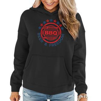 Bbq Beer & Freedom - Bbq Vintage Patriotic Usa Summer Party Patriotic Funny Gifts Women Hoodie | Mazezy
