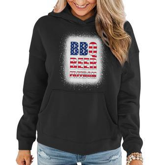 Bbq Beer Freedom America Usa Party 4Th Of July Summer Beer Funny Gifts Women Hoodie | Mazezy