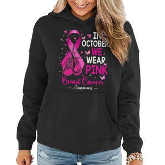 Bc Breast Cancer Awareness In October We Wear Pink Breast Cancer Awareness Ribbon 144 Cancer Women Hoodie - Monsterry