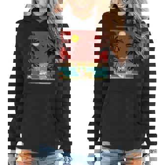 Beach Coconut Tree Retro Graphic Corgi Dog Lover Summer Women Hoodie | Mazezy