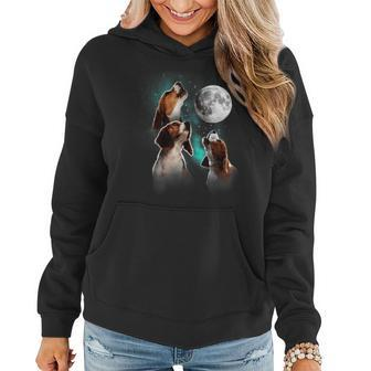 Beagle Howling At The Moon Beagle Owner Beagle Women Hoodie - Seseable