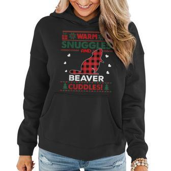 Beaver Lover Xmas Cute Pet Ugly Christmas Sweater Women Hoodie - Seseable