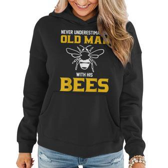 Beekeeping Never Underestimate An Old Man With His Bees Women Hoodie | Mazezy