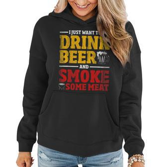 Beer Funny Bbq Chef Beer Smoked Meat Lover Gift Grilling Bbq Women Hoodie - Monsterry CA