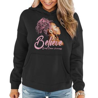 Believe Afro Black Girls Breast Cancer Awareness Women Hoodie - Monsterry DE