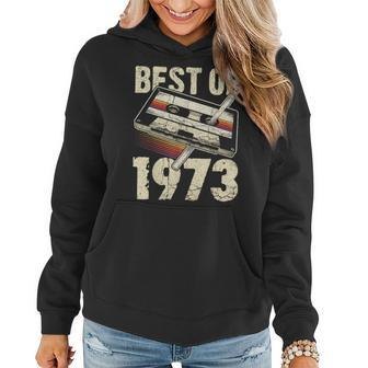 Best Of 1973 Audio Cassette 50Th Birthday 50 Years Old Women Hoodie - Monsterry