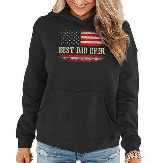 Best Dad Ever With Us American Flag Gifts Fathers Day Dad Women Hoodie - Monsterry DE