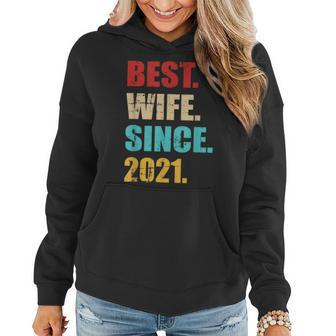 Best Wife Since 2021 For 2Nd Wedding Anniversary Vintage Women Hoodie | Mazezy