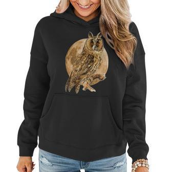 Beutiful Owl With Full Moon Design Women Hoodie - Monsterry AU