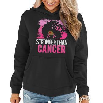 Black Queen Stronger Than Breast Cancer Pink Ribbon Women Hoodie - Thegiftio UK