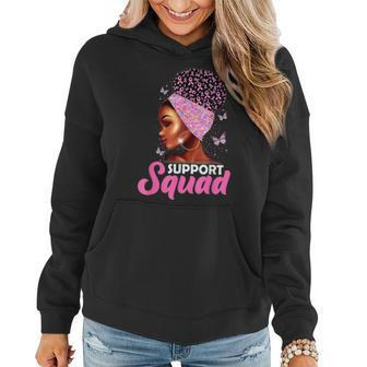 Black Queen Support Squad Breast Cancer Awareness Women Hoodie