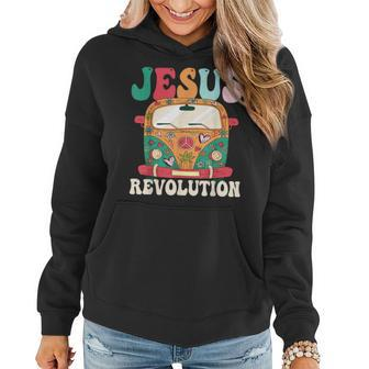 Boho Bus Jesus-Revolution Christian Faith Based Jesus Faith Funny Gifts Women Hoodie | Mazezy