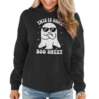 This Is Some Boo Sheet Ghost Retro Halloween Costume Women Hoodie | Mazezy