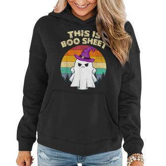 This Is Boo Sheet Ghost Retro Halloween Costume Women Hoodie | Mazezy