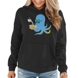 Book Reading Octopus For Bookworms Drinking Coffee Men Women Reading Funny Designs Funny Gifts Women Hoodie | Mazezy