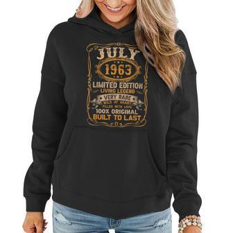 Born In July 1963 Vintage 60Th Birthday 60 Years Old 60Th Birthday Funny Gifts Women Hoodie | Mazezy