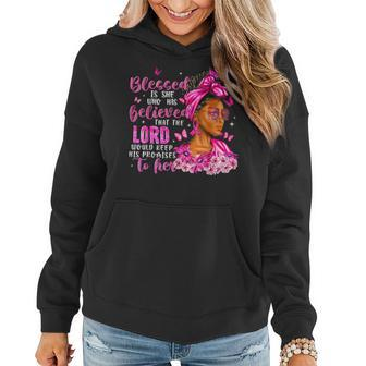 Breast Cancer Afro Black Girls Butterfly Pink Ribbon Women Hoodie - Monsterry