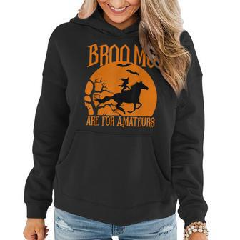 Brooms Are For Amateurs Halloween Horse Lover Women Hoodie - Thegiftio UK