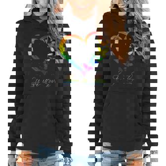 Butterfly Heart Rainbow Love Is Love Lgbt Gay Lesbian Pride Women Hoodie - Thegiftio UK