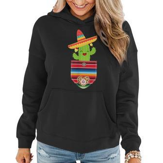 Cactus Blanket Pocket Serape Mexican Gift Cinco De Mayo Women Hoodie | Mazezy