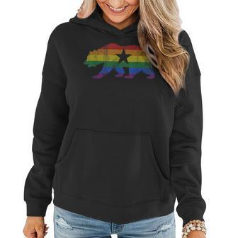 California Bear Lgbtq Gay Lesbian Pride Flag Men Women Women Hoodie | Mazezy