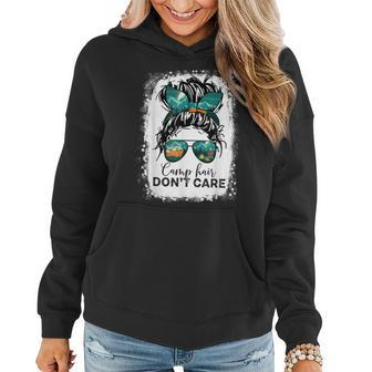 Camp Hair Dont Care Camper Camping Messy Bun Hair Women Hoodie | Mazezy CA