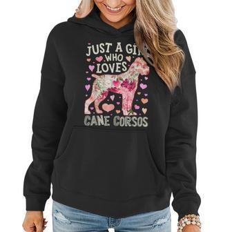 Cane Corso Just A Girl Who Loves Italian Mastiff Dog Flower Women Hoodie | Mazezy