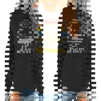 Cat Momma Vintage Eighties Style Cat Retro Distressed Women Hoodie | Mazezy