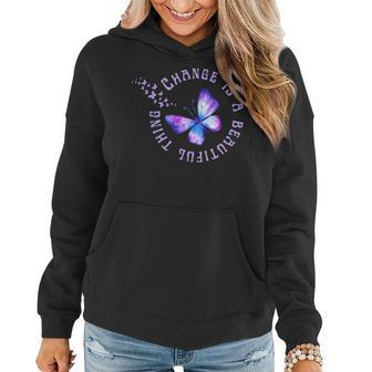 Change Is A Beautiful Thing Butterfly Positive Faith Faith Funny Gifts Women Hoodie | Mazezy