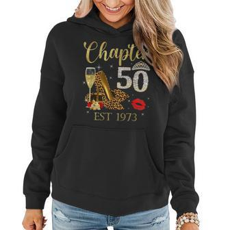 Chapter 50 Years Est 1973 50Th Birthday Wine Leopard Shoe Women Hoodie - Monsterry CA