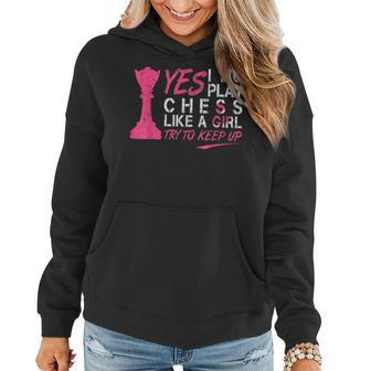 Chess Play A Girl Chessboard Club For Grand Master Women Hoodie | Mazezy
