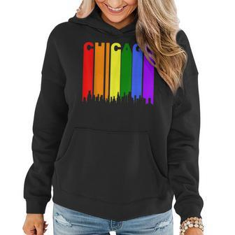 Chicago Illinois Downtown Rainbow Lgbt Gay Pride Women Hoodie | Mazezy