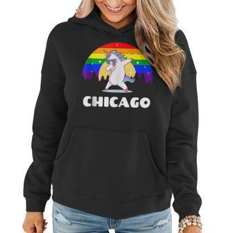 Chicago Illinois - Lgbtq Gay Pride Rainbow Women Hoodie | Mazezy