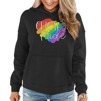 Chicago Pride Lesbian Gay Lgbtq Rainbow Flag Gift Lesbian Women Hoodie | Mazezy