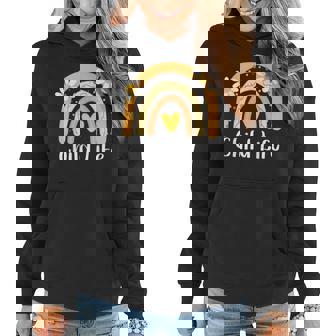 Child Life Pediatric Rainbow Hearts Flowers Retro Groovy 70S Women Hoodie - Seseable
