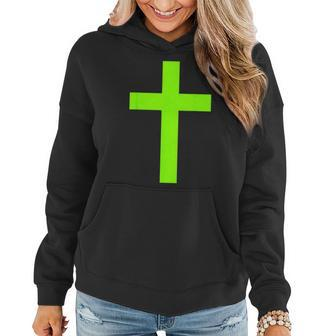 Christian God Jesus Cross Lime Green  Women Hoodie