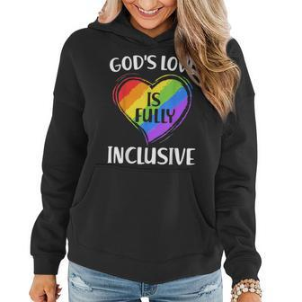 Christian Gods Love Is Fully Inclusive Gay Pride Lgbt Month Women Hoodie | Mazezy