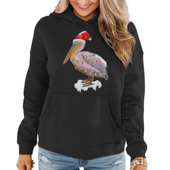Christmas Bird Pelican Santa Hat Costume Bird Lover Women Hoodie | Mazezy