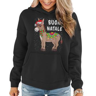 Christmas Donkey Buon Natale American Italian Xmas Women Hoodie | Mazezy