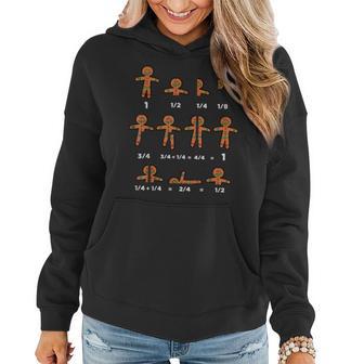 Christmas Gingerbread Fraction Cute Xmas Cookie Math Teacher Women Hoodie - Monsterry UK