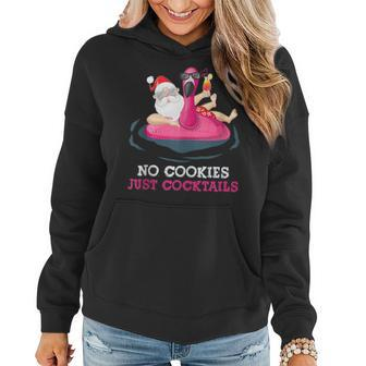Christmas In July No Cookies Just Cocktails Summer Flamingo Cocktails Funny Gifts Women Hoodie | Mazezy