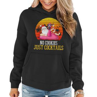 Christmas In July No Cookies Just Cocktails Summer Flamingo Cocktails Funny Gifts Women Hoodie | Mazezy