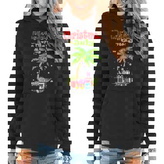 Christmas In July Palm Tree Xmas Tree Beach Summer Vacation Vacation Funny Gifts Women Hoodie | Mazezy