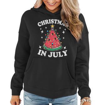 Christmas In July Party Watermelon Christmas Tree Summer Women Hoodie - Thegiftio UK