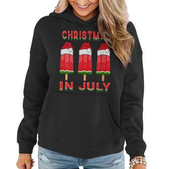 Christmas In July Watermelon Ice Pops Fun Christmas In July Gift For Womens Women Hoodie