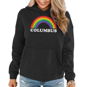 Columbus Rainbow Lgbtq Gay Pride Lesbians Queer Women Hoodie | Mazezy