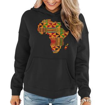 Cool Africa Map Kente Cloth Gift For Men Women African Lover Women Hoodie - Seseable