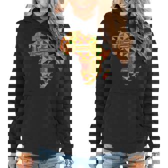 Cool Africa Map Kente Cloth Gift For Men Women African Lover Women Hoodie - Seseable